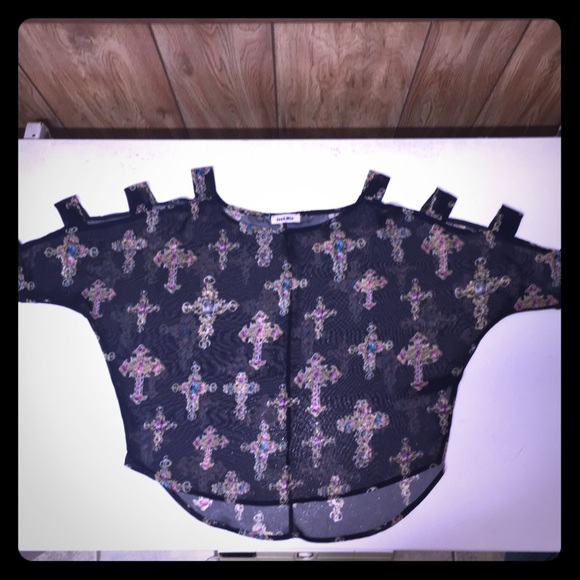 Jun & Min Cold Shoulder Blouse - Picture 5 of 5